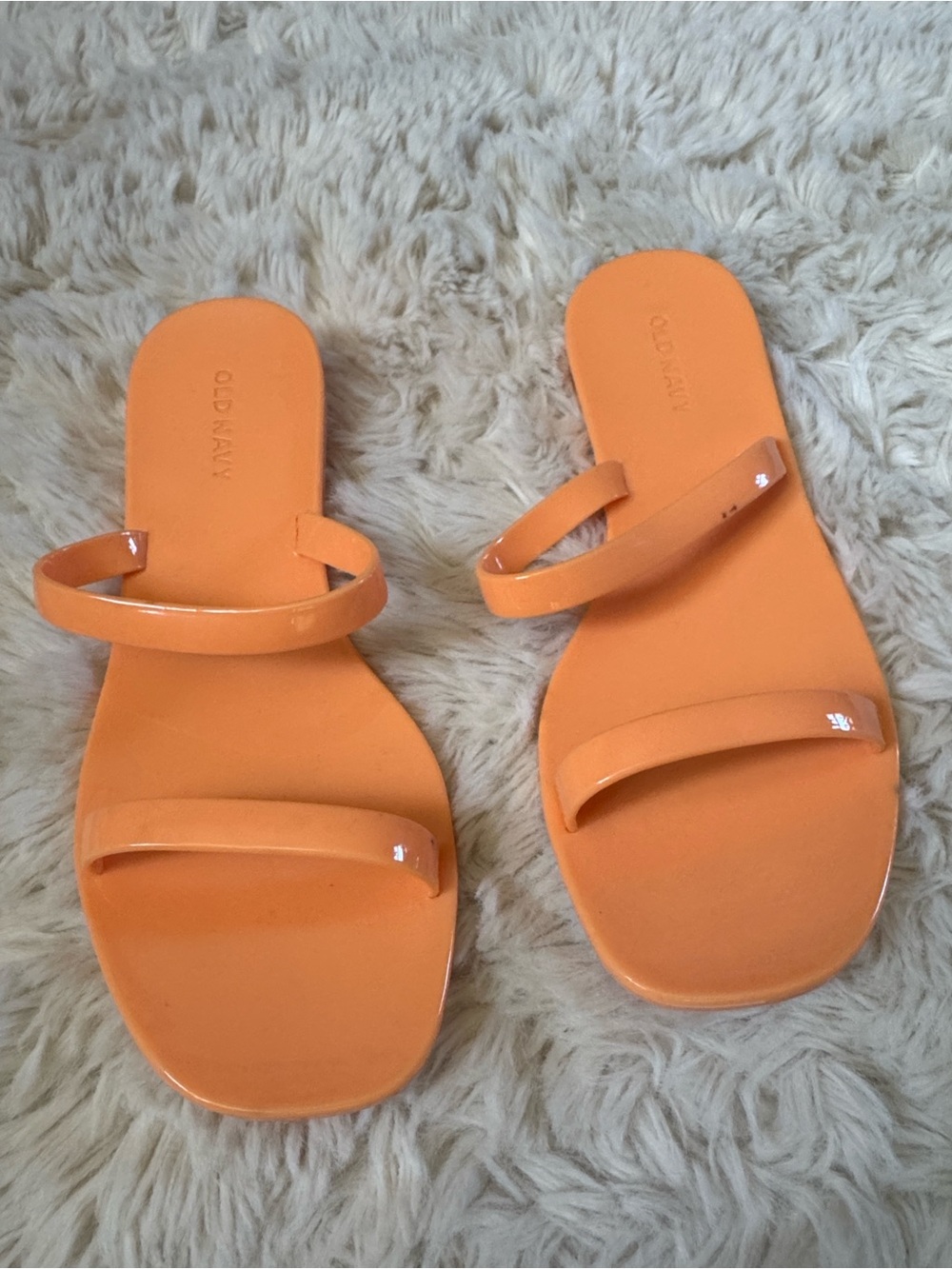 Old Navy Orange Jelly Double Strap Slide Sandals - Women's Size 6